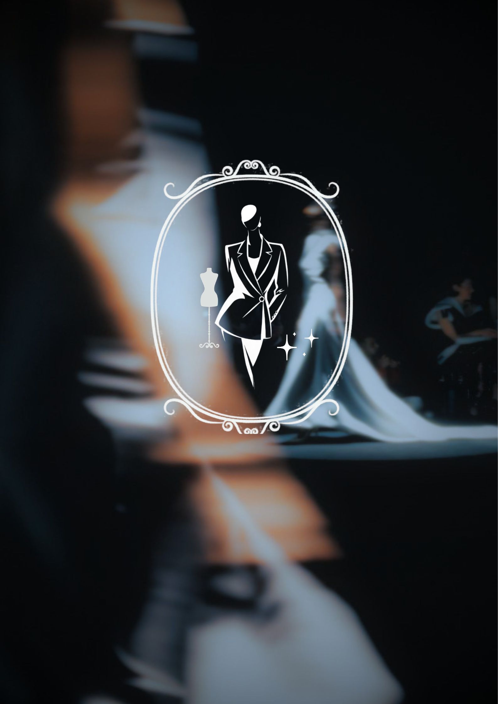 Entelechia — blurred runway lights with fashion silhouette logo